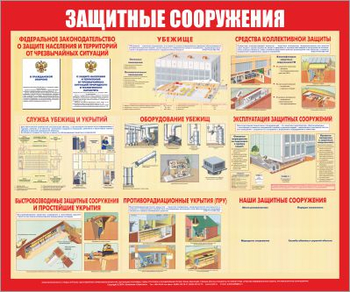 С58 защитные сооружения (1200х1000 мм, пластик ПВХ 3 мм, алюминиевый багет серебреного цвета) - Стенды - Стенды по гражданской обороне и чрезвычайным ситуациям - Магазин охраны труда ИЗО Стиль