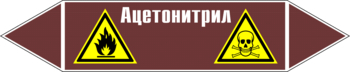 Маркировка трубопровода "ацетонитрил" (пленка, 507х105 мм) - Маркировка трубопроводов - Маркировки трубопроводов "ЖИДКОСТЬ" - Магазин охраны труда ИЗО Стиль