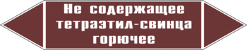 Маркировка трубопровода "не содержащее тетраэтил-свинца горючее" (пленка, 507х105 мм) - Маркировка трубопроводов - Маркировки трубопроводов "ЖИДКОСТЬ" - Магазин охраны труда ИЗО Стиль